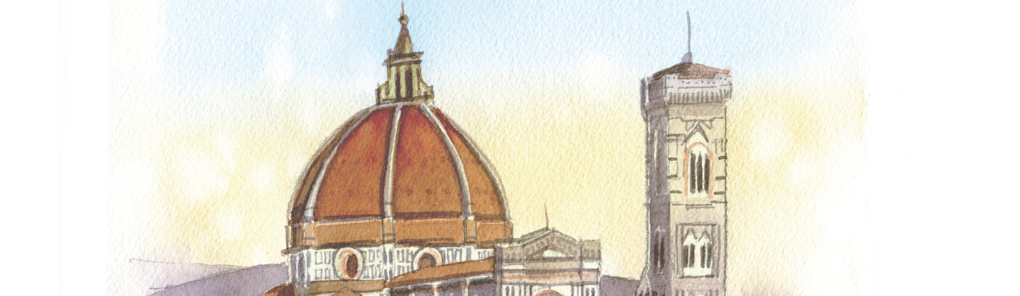 rossi 1931 italian souvenirs acquerello illustrazione copertina skiline duomo firenze